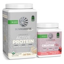 Sunwarrior Vegan蛋白蛋白粉 USDA 有机 | 20 服务 蛋糕 蝙蝠火焰 和 Creatine 单水合物 der der 50 服务 蓝莓柠檬汁 火焰