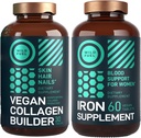 WILD FUEL VGAN Collagen 建材板块和铁质补充品,供有叶酸的妇女使用