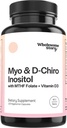 Myo-Inositol & D-Chiro Inositol Capsules 具有MTHF, Folate,维生素D| 支持Ovarian功能,Hormone平衡,和Homocysteine水平 | 妇女生育率补助 | 40:1 比率