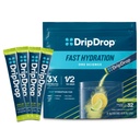 DripDrop水利包 - 柠檬莱姆 - 单服务电解石粉饮品混合剂 - 非GMO, Gluten Free, Vegan - 32棒