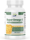 超级Omega-3鱼油,支持心脏健康,1000Mg,300Mg Omega-3,快速释放软胶,美国制造,60软胶