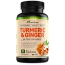 自然基图尔克和姜汁补充剂 - 配有 Curcumin, Apple Cider Vinegar & BioPerine Black Pepper 提取剂 - 95% Curcuminoids - 60 Capsules