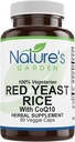 NATURE的GARDEN ESSENTIALS 红东方水稻有机,配有CoQ10-90 Veggie Cap,配有600mg 有机红水稻 Yast Plus Co Q 10 - 胆固醇的自然支持