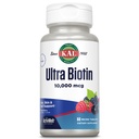 KAL Ultra Biotin 10000mcg ActivMelt, 发型增生补充剂, 用于健康发型的高发性维生素B7, 皮肤, 钉子和能量支持, 蔬菜, 天然混合贝里火焰, 60 Serve, 60 微片