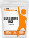Bulk Assupports.com Berberine HCl 粉末 - Berberine Assuppose, Berberine 500mg, Berberine Powder - Gluten Free, 每服500mg, 1公斤(2.2磅)(包1)