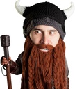 胡子头维京皮拉格(英语:Band Head Viking Pillager) - 原型手织金黄色维京角壳壳(英语:Knit Viking Horn Helmet)和可移动的Bradied Brown/Black Beard(英语:Braided Brown/Black Beard).