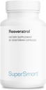 Supersmart - Resveratrol 40mg/日(被好地接受) - 有机红葡萄提取器 - 高概率的Resveratrol 补充 QQ Non-GMO & Gluten Free - 90 Vegetarian Capsules