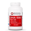 生活平衡议定书 DHA-500 - DHA 500mg & EPA 250mg - 鱼油补充 - 脑健康与支持 - 易消化 - 非GMO & Halal - 120软胶
