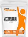 Bulk 补编.com 锡亚胺单硝酸盐粉 - 维生素B1粉,锡亚胺B1补充剂 - B1维生素,无葡萄糖,每服125毫克,100克(3.5 oz)(包1)