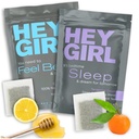 女孩睡眠+ 感觉更好的茶盒 - 睡眠茶 w/ hamomile, Valerian Root & Lemon Balm in Tea Bags + 感觉更好的草本茶与 Echinacea, 长老莓, 维生素 C