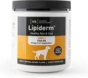 新国际兽医科学 IVS Lipiderm Skin and Coat Fish Omega 3 and 6 饮食辅助狗,美国制造 (Soft Chews, 90 Counter)