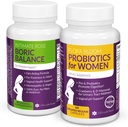 亲密的玫瑰香波包! Flora Bloom Probiotics for Women(一瓶)和Boric平衡 Boric酸(一瓶)