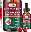 维生素B12 Complex 5000 mcg | Vegan B12 液滴亚语补充 | Methycobalamin w/Folate, Biotin, Vitamin C, B3, B5, B6, & B8 长拉能量与健康代谢, 2 f.