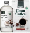 自然力量 有机地面清洁咖啡 + 有机MCT Oil Bundle – 100%纯椰子 MCTs & Mold & Mycotoxin Free Coffee – 非GMO, Keto, Paleo, 和 Vegan – 10 Oz Bag 和 16 Oz Glass瓶