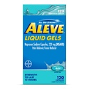 Aleve液体卡普苏尔、Naproxen Sodium卡普苏尔220毫克(NSAID),止痛剂/减热剂,快止痛剂,120个计数