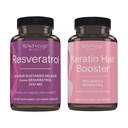 储备美人,Revaratrol 500 mg,心脏和细胞健康抗氧化剂补充剂 30 Caps & Keratin 头发促进剂,配有Biotin & Revaratrol, Hair and Nail 生长补充剂 120 Caps