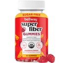 Bellway Super Fiber Gummys for Adults - 无糖有机纤维补充Gummys,每服4克Fiber - Prebiotic Chicory 根纤维用于消化Gut健康,Raspberry Lemon, 60 Counter