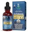 USDA 有机液体维生素 D3 K2 成人的滴水量 超剂量 8000IU 纯维生素 D3 → 60 Serve → 维生素 D K2 免疫支持与骨质健康补充 98% 吸收 → Vegan,非GMO → 2 Fl Oz