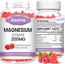 2 Pack Magnesium Citrate Gummys, 成人高吸收性镁 Gummys, 肌肉和牙齿支持, Vegan 天然树莓 Flavor 120 Cts