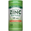 自然真理锌与维生素C → 50mg → 120 Softgels → Non-GMO & Gluten 免费补充