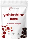 男女双强Yohimbine补充剂,每人10毫克,300软胶,Yohimbine HCL 与圣母葵花籽油更好地吸收,支持能源生产,非洲Raw