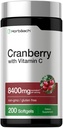 Horbäach Cranberry Pills for Women and Men = 8400mg = 200 Softgels = 与维生素C = Non-GMO, Gluten Free 的摘录补编