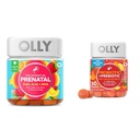 OLLY 基本产前Gummy 多维他明,30天供应(Gummys),甜,叶酸和亲生药 + Prebiotic Gummy,消化支持和Gut健康,5亿CFUs, Fiber