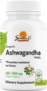 Sewanti Organical Ashwagandha Capsules - 自然压力救济和能量助推 - 饮食辅助高潜力提取 60 Vegan Capsules - 500 mg
