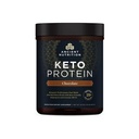 古营养 Keto蛋白粉, KetoPROTEIN 配有来自Bone Broth和MCT油的脂肪,巧克力,18g蛋白10g脂肪 Per Service, Gluten Free, Low Carb, Paleo Friend, 17 Services