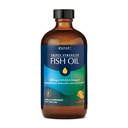 GNC 三强鱼油液补充剂,野生深海捕捉. 1000mg EPA DHA Omega 3s,用于心脏,脑,皮肤,眼,联合健康,天然橙色Flavor,8 Fl Oz,47服务