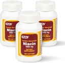 Rugby Timed-Release Niacin 1000mg 成人能源、流通和代谢支助膳食补助,100 Captabs(第3包)
