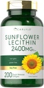 Carlyle Sunflower Lecithin Softgel Capsules → 2400mg → 200 伯爵 → 富于磷酸 Cho Choline → Non-GMO, Soy Free, Gluten Free Suppers