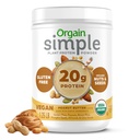 有机简单蛋白粉、花生黄油 - 20g 植物蛋白质,配有较少的成份、无人工甜甜剂、无葡萄糖、乳制品或乳糖,1.25磅
