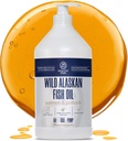 野生阿拉斯加沙门油配波洛克-64 oz of Pollock and Salmon Oil, Omega 3, EPA, 和 DHA - 狗皮和煤炭补充品 - 美国制造