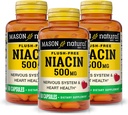 MASON NATURAL Niacin 500 mg 无氟、支持心脏健康、神经系统与能源生产,60 Capsules,包装3