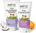 Matys Baby Eczema & 多用途 Ointment 2pk Combo for Babys 3个月+,Soothe Eczema & Nourish 干皮,Steroid/Petroleum 免费,每个管材3.75oz