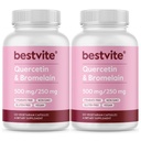 BESTVITE Quercetin with Bromelain 500mg/250mg (240 植物瓶装) (120 x2) - 无 Stearates - 无二氧化硅 - Vegan - 非 GMO - Gluten Free
