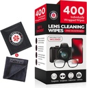 400 眼镜清理擦拭 + 微纤维 cloth for Eglass & Lens clean + 预调,单独包装, 减酒精配方 → 镜头擦擦 用于Eglass, Eglass, Lenses & Screen