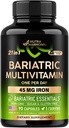 NUTRAHARMONY Bariariatric 多维特敏 - 45 mg 铁补充剂 - 在美国制造 - 用于女性和男性 - All-in-One, 21 基本维生素 - 胃袖支持 - 浅热带火焰 - 90 Capsules