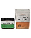 生活意识超越绿色和科拉根 Peptides Peach Mango|蘑菇咖啡 替代低咖啡因 + 头发、皮肤、钉子和联合支持
