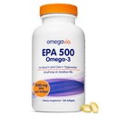 OmegaVia EPA 500、纯化Omega-3鱼油补充品、Triglyceride形式的500毫克EPA、Burpless鱼油、非GMO、无胶质、IFOS 5-Star、120软胶
