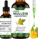 液滴与Mullein叶, Mullein 滴为肺组织呼吸器 无酒精,肺清洁剂与呼吸器健康支持,白色