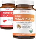 省下4美元(11 % Off) - 购买有机Ashwagandha & Berberine HCL+ - 自然协同Duo - Berberine (60 Capsules) - 有机Ashwagandha根粉 1350mg 服务(120片) 天然肾上腺帮助