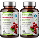 配有Cranberry & Probiotics的D-Manose Capsules - 女性的D-Manose药丸 - 尿液Tract & Bladder 健康支持 - 消化性健康 - 120 Vcaps 2 Pack