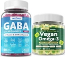 Vegan Omega 3 Gummys 1 Pack + GABA Gummys 无糖 2 Pack