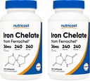 营养成本 Chelated Iron, as Ferrochel, 36mg, 240 Capsules(2瓶)