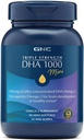 GNC 三强DHA 1000 迷你Omega 3 增刊,1000mg,超集中,高概率,支持大脑发育和健康视野,Burpless,90 迷你软胶,45 SVG,45日供应