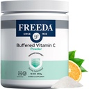 FREEDA 缓冲维生素C 粉末 — 胃上的Gentle, Kosher & Vegan, 高吸收性免疫支持,无糖钙 Ascorbate 抗氧化剂补充剂 (16 oz)