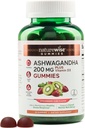 NatureWise Ashwagandha Gummys - 草莓 Kiwi - KSM-66 配有维生素D3 - 镇定Mood支持 - 蔬菜 - 非GMO, Gelatin和Gluten Free - 90 Counter [45日供应]