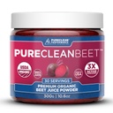 纯净 Beet Premium Beet Juice Powder - 100% 有机氮氧化物支持临床- 3X 大循环,耐力和能量 - 骄傲的冷带,生态友好,美国 - 30种服务